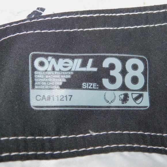 O'neill Mens 38 White Black Blue Check Plaid Unlined Board Shorts - Picture 4 of 12